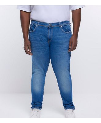 River Island Big & Tall skinny jeans in mid blue