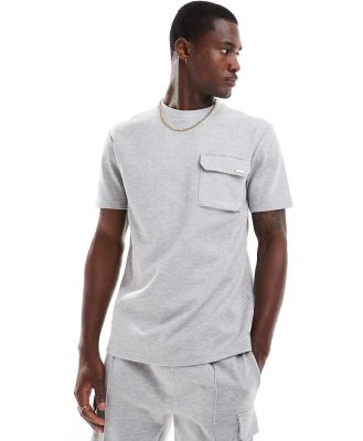 River Island cargo pocket t-shirt in grey (part of a set)