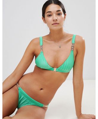 River Island Chain Detail Low Rise Bikini Brief-Green