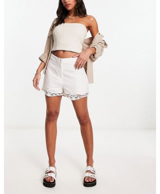 River Island cutwork detail shorts in white (part of a set)