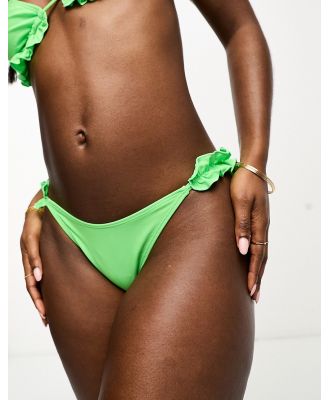 River Island Frill bikini bottoms in bright green