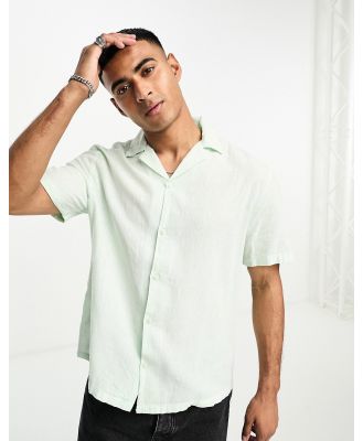 River Island linen revere shirt in green