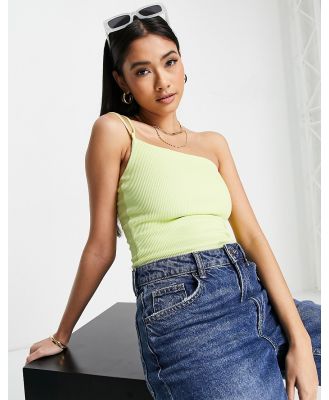 River Island one shoulder body in lime-Green
