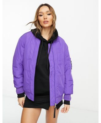 River Island oversized bomber jacket in purple