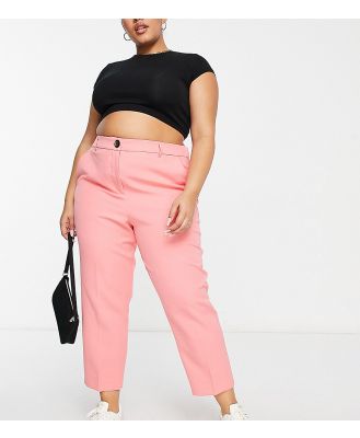 River Island Plus buttoned cigarette pants in pink (part of a set)