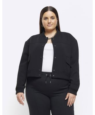 River Island Plus tailored bomber jacket in black