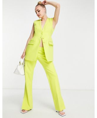 River Island straight leg pants in lime (part of a set)-Green