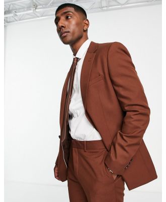 River Island suit jacket in rust-Red