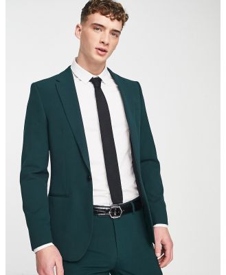 River Island super skinny suit jacket in green