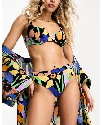 Roxy Color Jam underwire bikini top in floral print-Multi