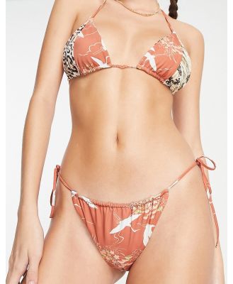 RVCA string bikini bottoms in multi print