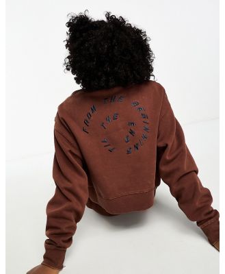 Santa Cruz Til The End sweatshirt in brown with chest and back embroidery (part of a set)