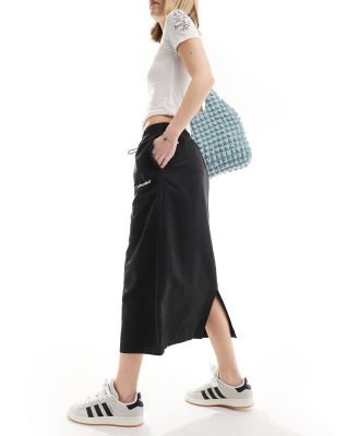 Santa Cruz track midi skirt in black