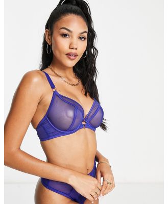 Scantilly by Curvy Kate Fuller Bust Exposed mesh plunge bra in ultraviolet-Purple