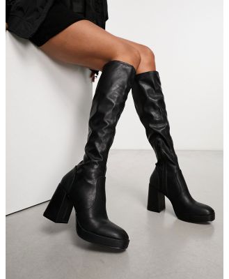 schuh Della second skin heeled knee boots in black
