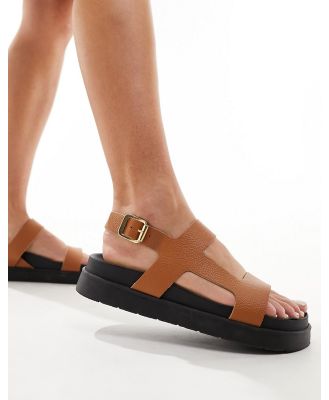 schuh Tasmin sandals in tan leather-Brown