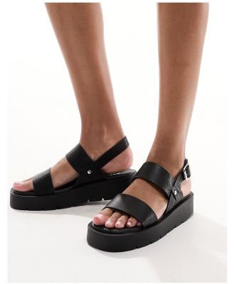 schuh Tayla double strap slingback sandals in black