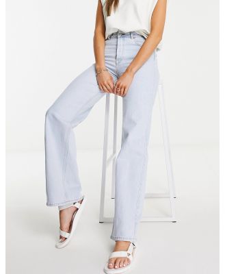 Selected Femme high waisted wide leg jeans in light blue wash