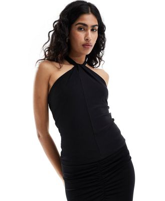 Selected Femme jersey halterneck top in black (part of a set)