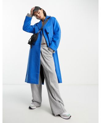 Selected Femme oversized formal coat in blue