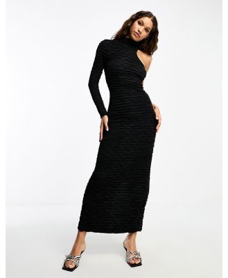 Selected Femme textured maxi dress in black