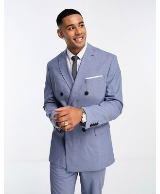 Selected Homme double breasted suit jacket in blue