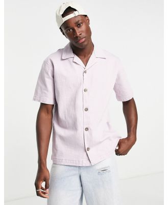 Selected Homme loose fit denim shirt in lilac-Purple