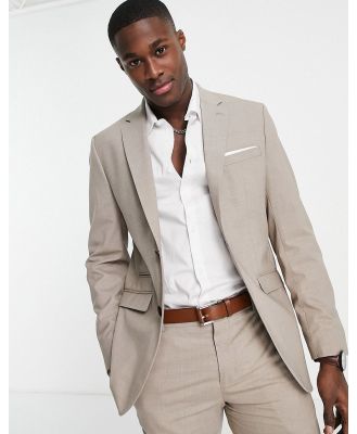 Selected Homme slim fit suit jacket in sand-Neutral