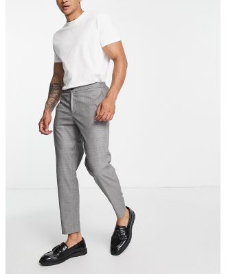 Selected Homme slim tapered smart pants in grey check