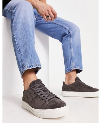 Selected Homme suede lace up sneakers in grey