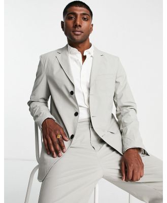 Selected Homme suit jacket with technical fabric in light grey