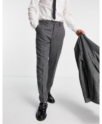 Selected Homme suit pants in slim cropped grey herringbone
