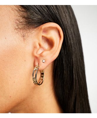 Seol + Gold 18kt gold vermeil figaro chain hoop earrings