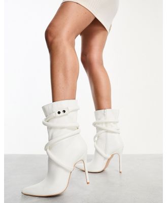 Simmi London Alps rope detail heeled ankle boots in stone-Neutral