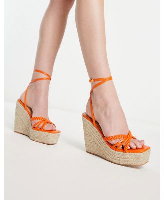 Simmi London Fabiana espadrille wedge sandals in orange