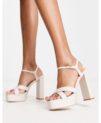 Simmi London Lemonade platform heeled sandals in bone-White