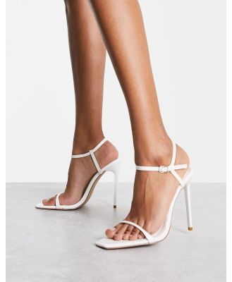 Simmi London Nolan heeled barely there sandals in white patent