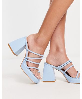 Simmi London Omara strappy toe loop platform heels in blue