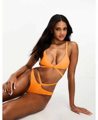 Simmi strappy detail bikini bottoms in orange (part of a set)
