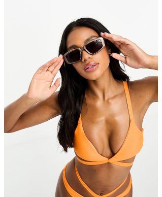 Simmi strappy detail bikini top in orange (part of a set)