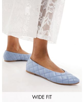 Simply Be Extra Wide Fit ballet shoes in aqua-Blue
