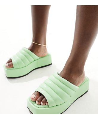 Simply Be Extra Wide Fit flatform sandals in green