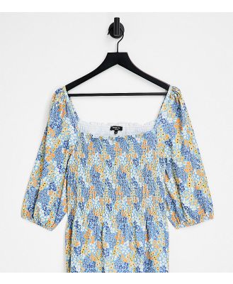 Simply Be shirred top in floral-Multi