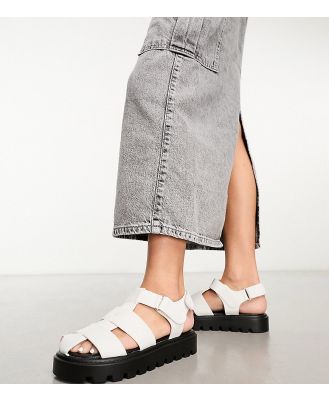 Simply Be Wide Fit fisherman flat sandals in white