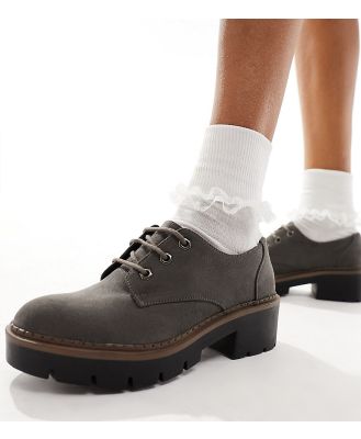 Simply Be Wide Fit lace up brogues in grey