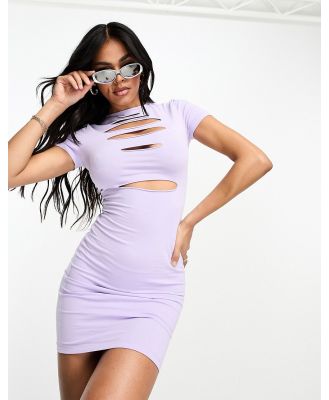 Sixth June cut out bodycon mini dress in lilac-Purple