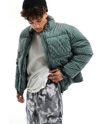 Sixth June padded texture jacket in green