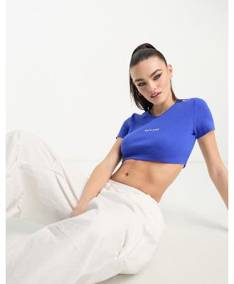 Sixth June ribbed crop top in blue (part of a set)