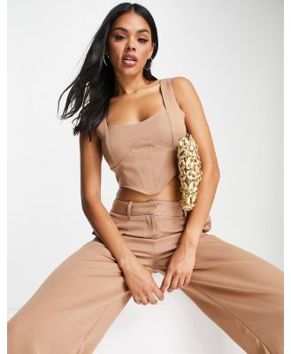 SNDYS tailored corset in tan (part of a set)-Neutral