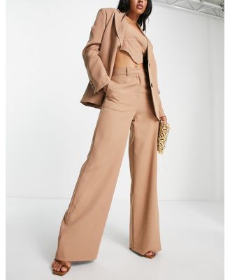 SNDYS tailored wide leg pants in camel (part of a set)-Neutral